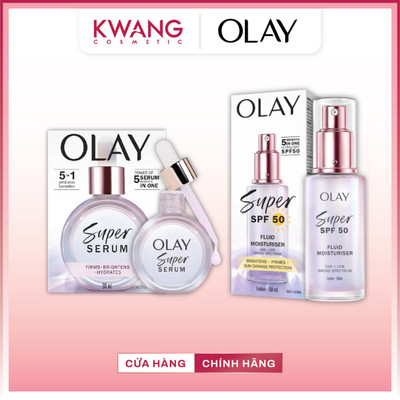 Bộ Đôi Serum & Kem Dưỡng OLAY Super 5in1 Trắng Da Mờ Thâm 30ml & Sáng Da Chống Nắng 50ml Chính Hãng