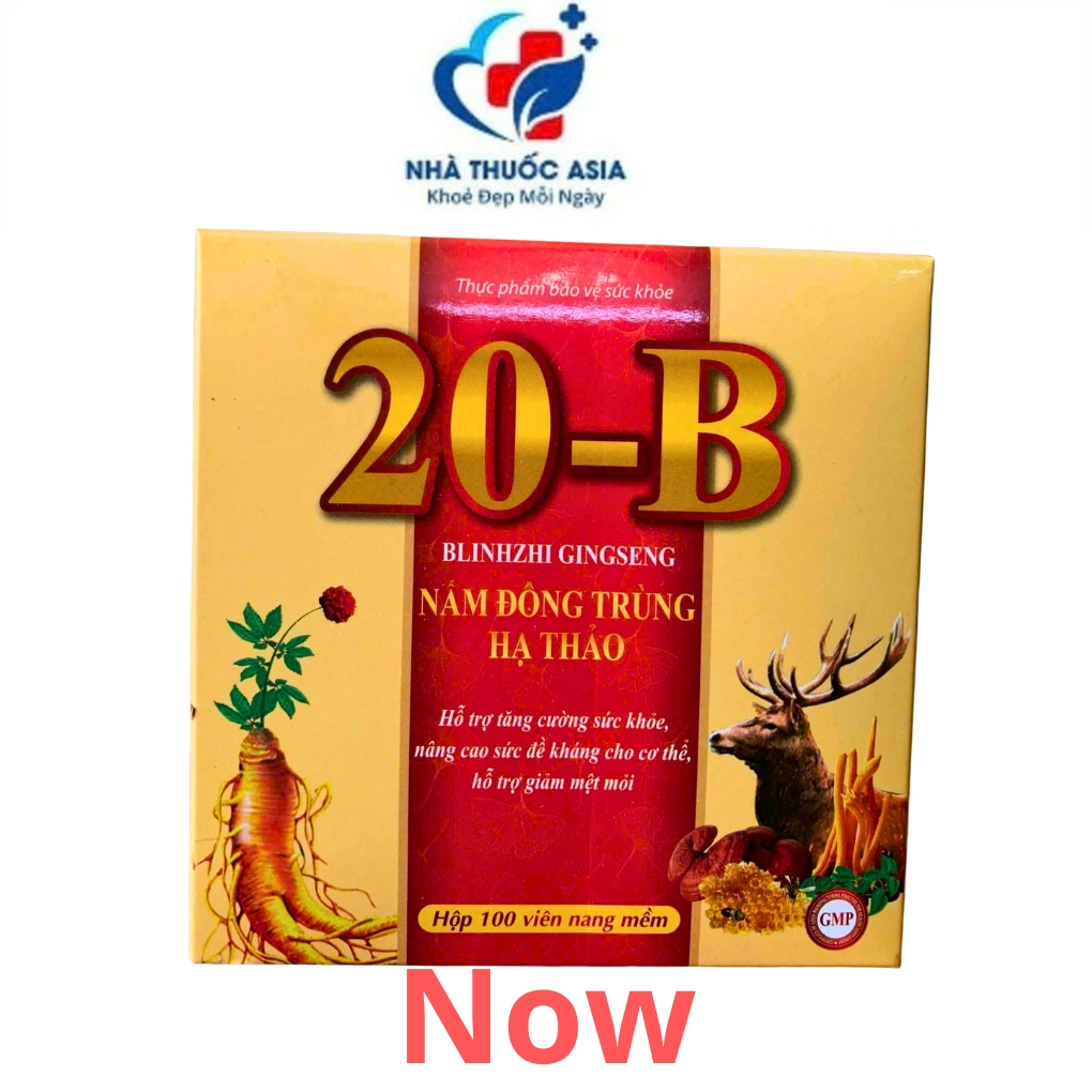 Viên Uống 20B Blinhzhi Ginseng Bổ Sung Vitamin Nhóm B, Hỗ Trợ Giảm Mệt Mỏi - Hộp 100 Viên