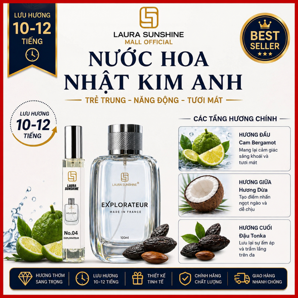 [No4] Nước Hoa Nhật Kim Anh | Nước Hoa Laura Paris Chai 10ml