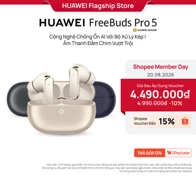 Tai Nghe HUAWEI FreeBuds Pro 5 | Công Nghệ Chống Ồn AI Với Bộ Xử Lý Kép | Âm Thanh Đắm Chìm Vượt Trội