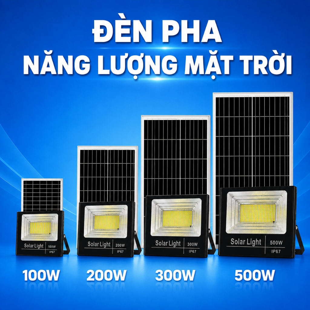 Đèn năng lượng mặt trời solar light IP67 40w 60w 100w 200w 300w 500w 1000W