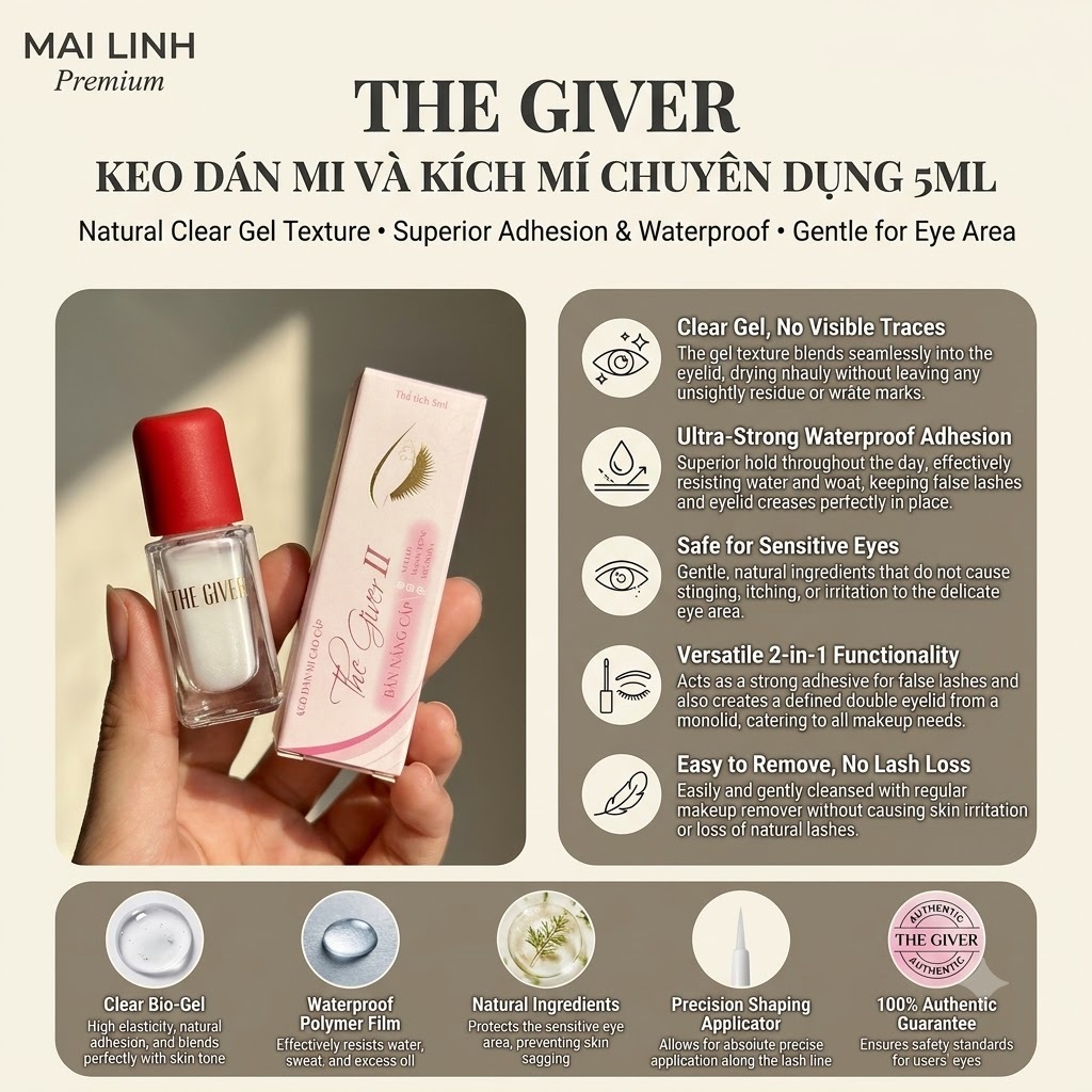 Keo dán mi The Giver siêu dính chuyên dụng cho makeup 4ml/ 5ml