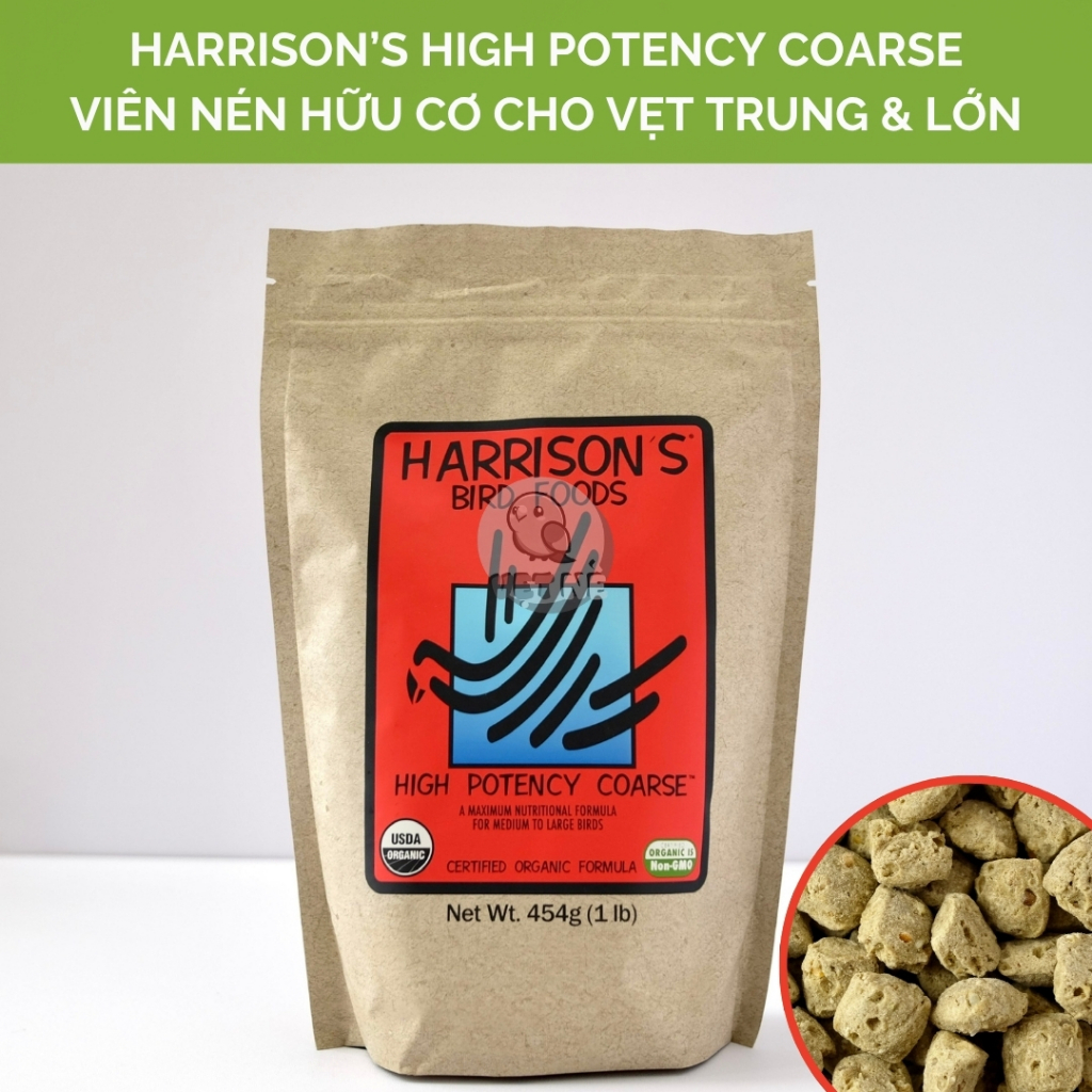 [Nguyên Seal] Harrison's High Potency Coarse - Viên Nén Dinh Dưỡng Hữu Cơ Cho Vẹt Sun, Xích, Xám, Co