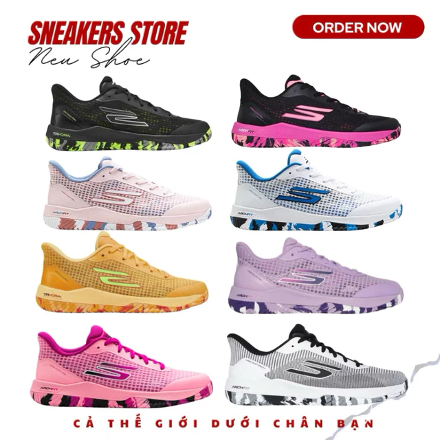 [Sale Chính Hãng] Giày Thể Thao Tenis Pickleball_Skeecher Viper Court Pro Êm Bám Sân Tốt Đủ Màu Hot Cho Nam Nữ