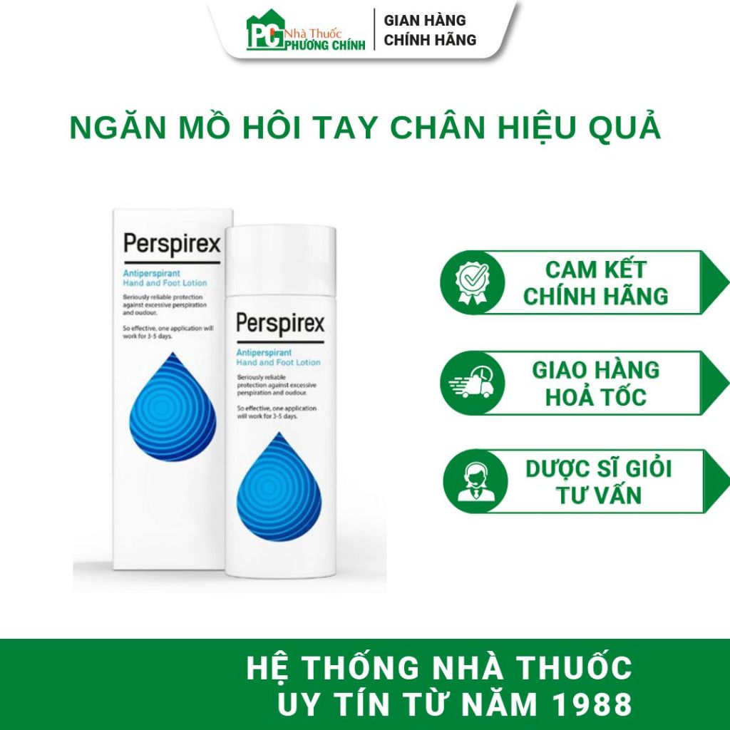 Lăn Khử Mùi Tay Chân Perspirex Hand and Foot Lotion - Ngăn Mùi Và Mồ Hôi Từ 3 - 7 Ngày (Chai 100ml)