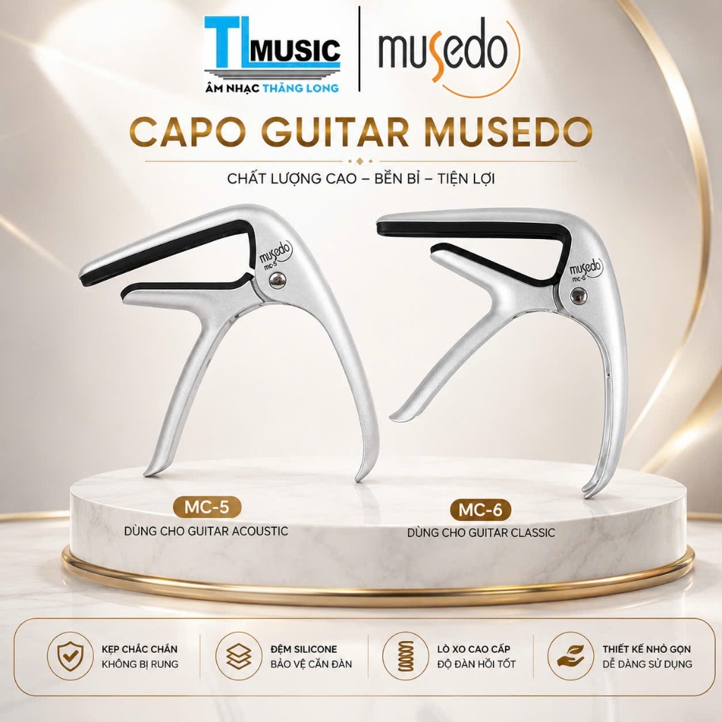 Capo guitar cao cấp Musedo MC5 và MC6