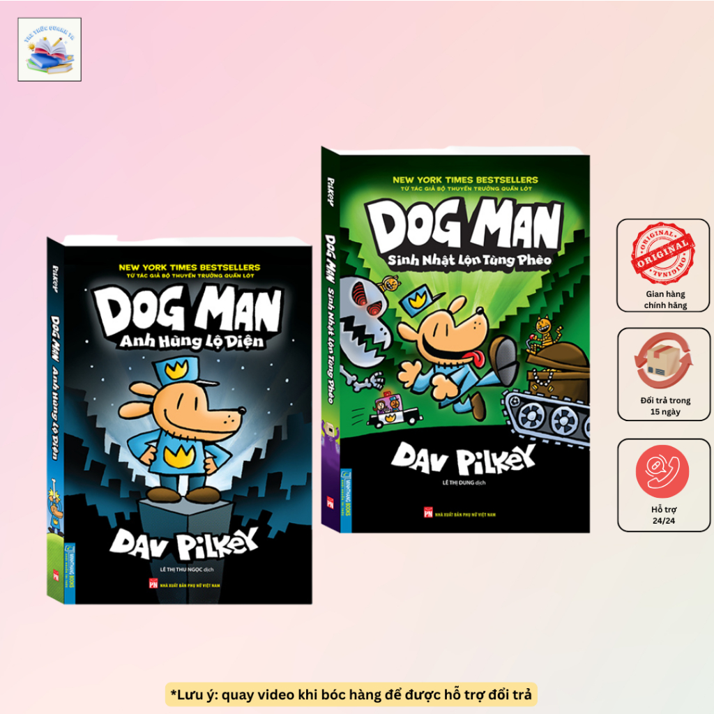 Sách - Combo 2c DOG MAN anh hùng lộ diện + sinh nhật lộn tùng phèo (T1 và T2) bản tiếng việt