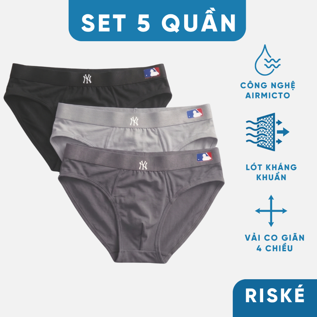 Quần Sịp Nam NY Tam Giác Chống Hằn - Combo 5 Quần Lót Nam Brief Thun Lạnh Cao Cấp
