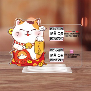 Bảng mã Qr code mica, Mã Qr để bàn, Qr thần tài, Qr thanh toán, mèo thần tài