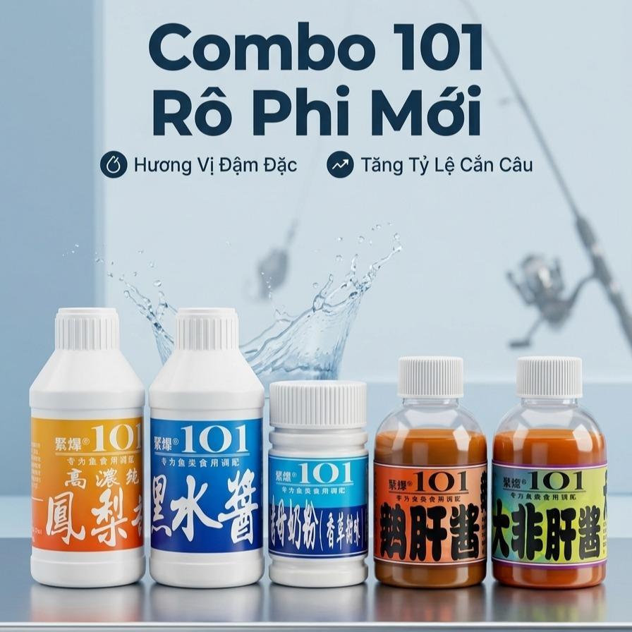 Combo Tinh Mùi 101 Tối Ưu Chuyên Rô - Bộ Tinh Mùi Sát Cá Hồ Dịch Vụ & Tự Nhiên