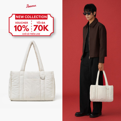 Túi Tote Chần Bông Nam Nữ BAMA Boxy Bag Túi Xách Đeo Vai Đi Học Đi Làm Nhiều Ngăn Đựng Laptop 13inch