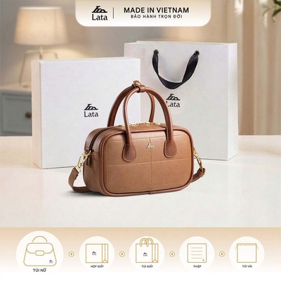 Bộ hộp quà trắng LATA (Túi đeo chéo nữ LATA HN140 + Hộp quà HQ2T + Túi giấy TG2T + Túi rút BVR3838 + Thiệp cảm ơn BT1)