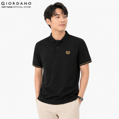 GIORDANO Áo Thun Nam Ngắn Tay Có Cổ Thêu Logo Polo 01015233-09 Size S