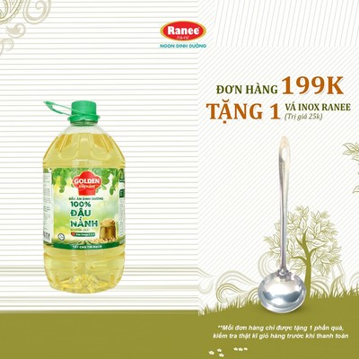 {Đơn 199k tặng vá inox } Dầu Đậu Nành cao cấp Golden 5 lít
