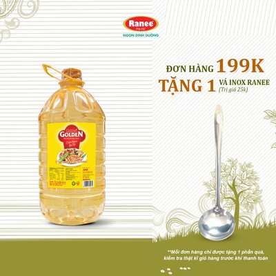 {Đơn 199k tặng vá inox } Dầu ăn thượng hạng Ranee Golden 5 lít