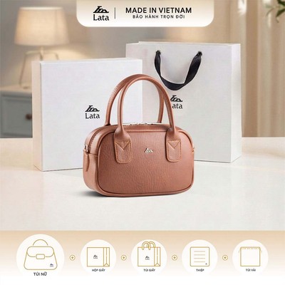Bộ hộp quà trắng LATA (Túi xách nữ LATA TX33 + Hộp quà HQ2T + Túi giấy TG2T + Túi rút BVR3838 + Thiệp cảm ơn BT1)
