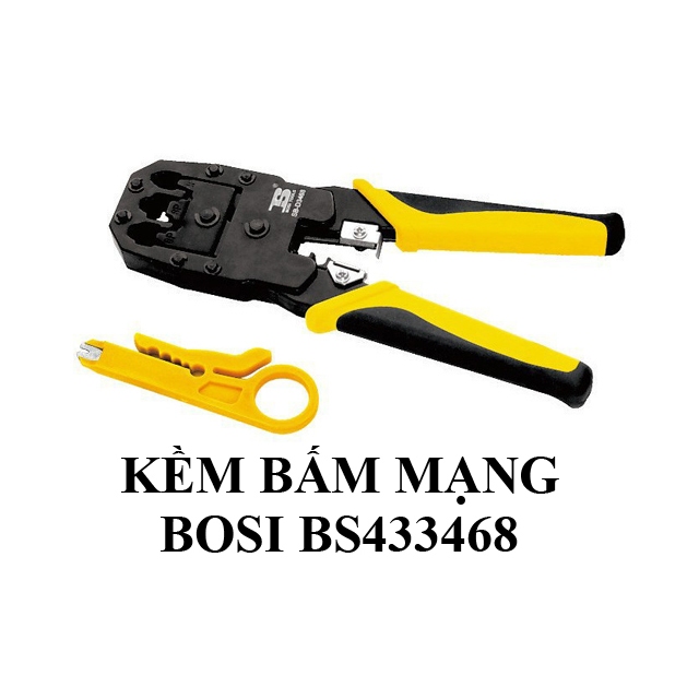 Kềm Bosi -Kềm bấm mạng đa năng - Kềm bấm mạng kiêm bộ test ( Chưa kèm Pin) - Kềm bấm mạng xuyên thấu