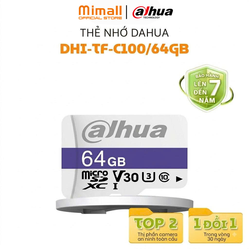Thẻ nhớ chính hãng DAHUA SD Card 64G/128GB chuyên Camera [DHI-TF-C100/64GB/128GB]