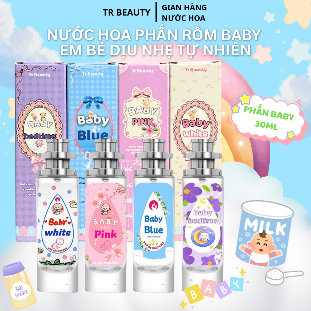[MUA 2C 30ML TẶNG 1C 100ML] nước hoa phấn rôm em bé baby nội địa thái - hương thơm phấn dịu nhẹ thoang thoảng
