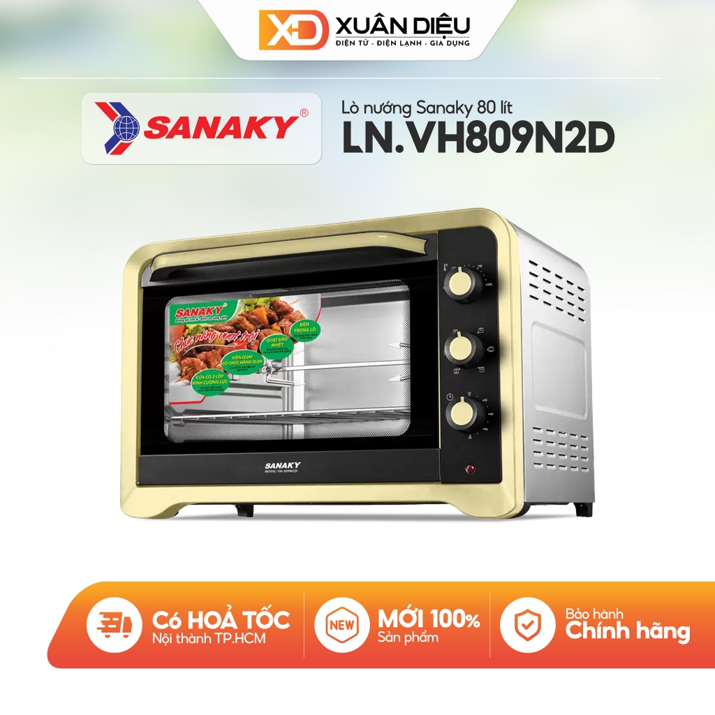 Lò Nướng Sanaky VH-809S2D/N2D (2 Màu) - Dung Tích 80 Lít - Bảo hành chính hãng 12 tháng