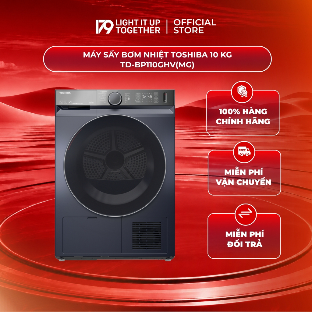 Máy sấy bơm nhiệt Toshiba 10 kg TD-BP110GHV(MG)