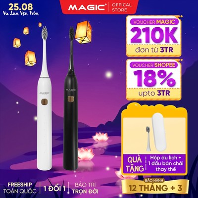 Bàn Chải Điện Magic B-23, 5 Chế Độ, Rung 36.000 Lần/Phút, Pin 35 Ngày, Chống nước IPX7, BH 12 Tháng