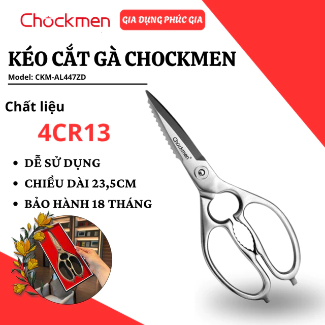 Kéo Cắt Gà Inox Chockmen C447 Lưỡi Thép 4Cr13 Cực Kỳ Sắc Bén, Bền Bỉ Theo Thời Gian - GIA DỤNG PHÚC GIA