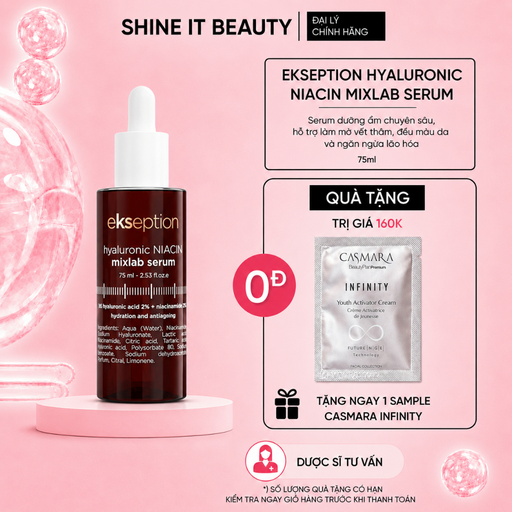 Hàng công ty - Serum HA + 5% B3 Ekseption Hyaluronic Niacin 75ml