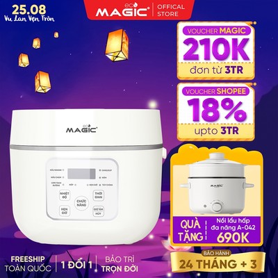 Nồi cơm điện tách đường Magic AC-261 1.8L – Lòng inox 304 siêu dày 950g – 8 chế độ nấu – Giữ ấm tự động