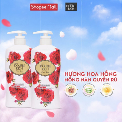 [Shopee Sinh Viên] Combo 2 Sữa Tắm Double Rich Hương Hoa Chiết Xuất Thiên Nhiên Dưỡng Ẩm, Da Mịn Màng 550g