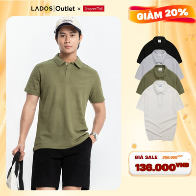 [OUTLET - KHÔNG ĐỔI TRẢ] Áo Thun polo nam ngắn tay LADOS-9205 chất thun dệt waffle phong cách thời trang trẻ trung