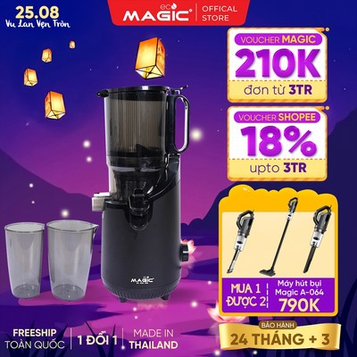 Máy ép chậm miệng rộng Magic Eco AC-144, lưới 3 tầng, 250W, hàng chính hãng