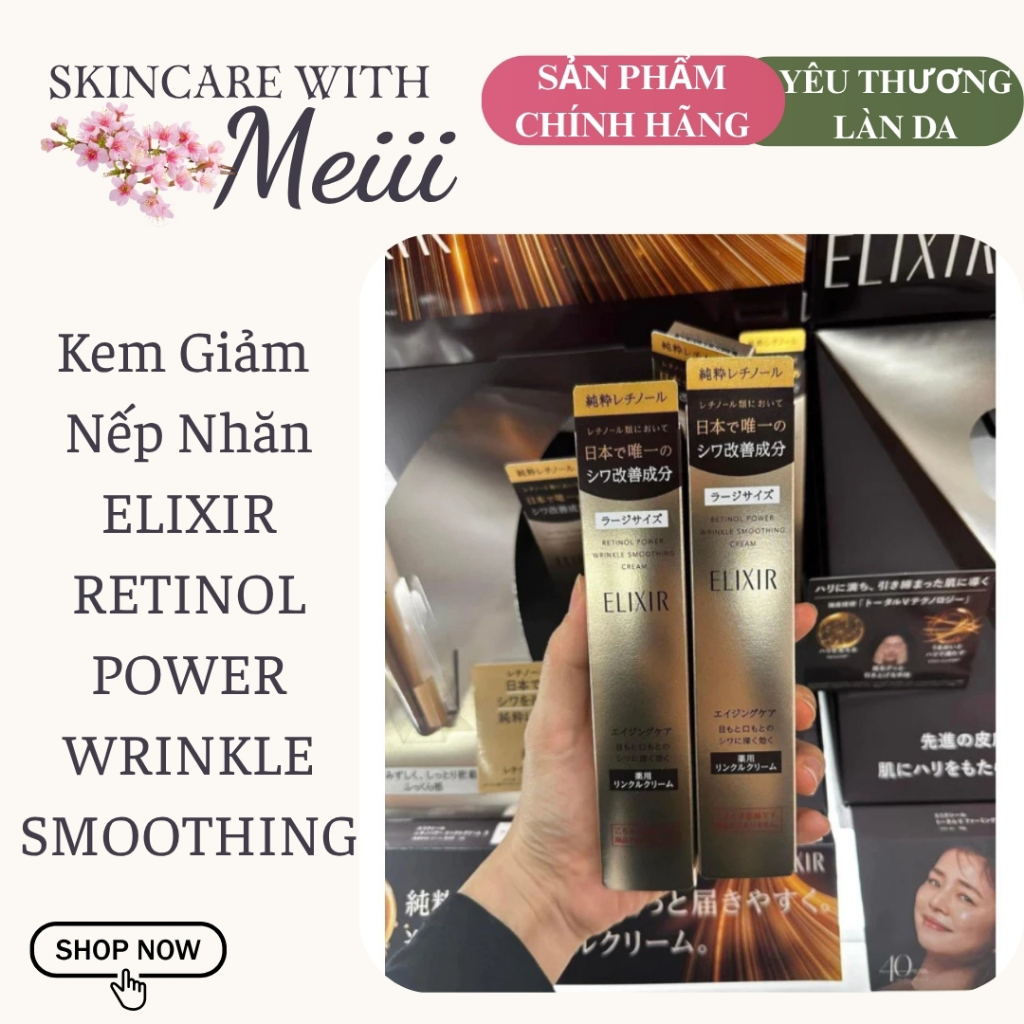 Kem Dưỡng Giảm Nếp Nhăn Chứa Retinol cải thiện 11 loại nếp nhăn sâu ELIXIR RETINOL POWER WRINKLE SMO