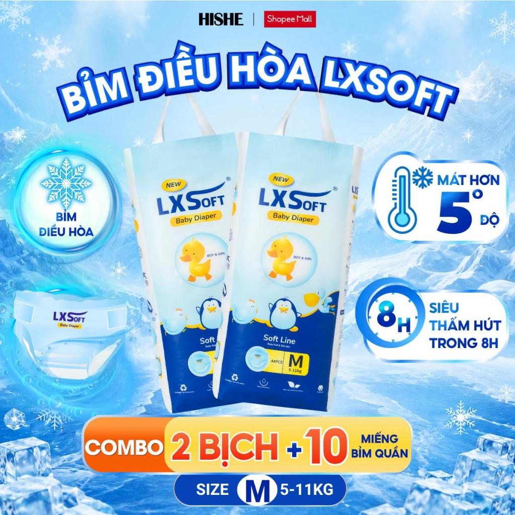 [Tặng thêm 10 Miếng] COMBO 2 BỊCH Bỉm Tã quần dán LXSoft Hàn Quốc mềm mỏng, thoáng khí, Không hăm tã