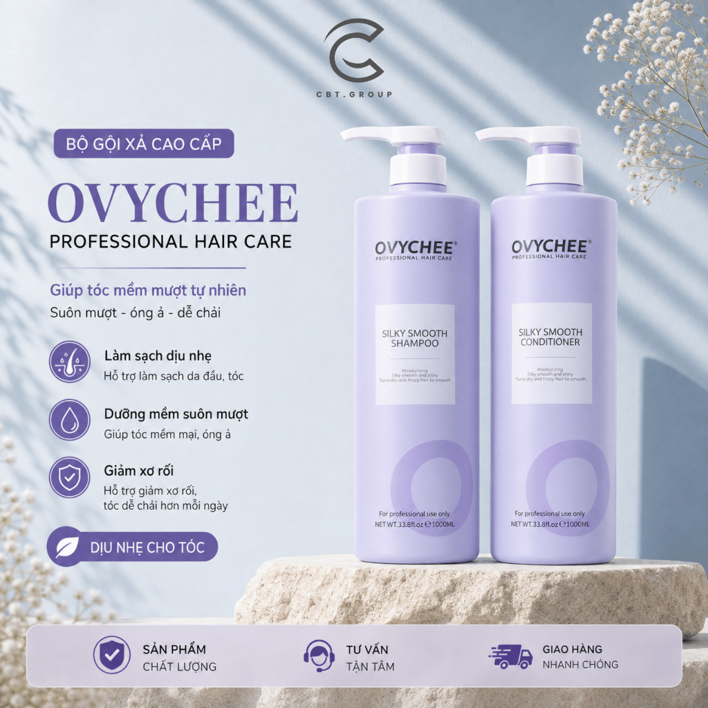 Lẻ dầu gội/xả OVYCHEE SILKY SMOOTH CONDITIONER phục hồi mềm mươt tóc, giảm rụng, gàu, hạn chế dầu