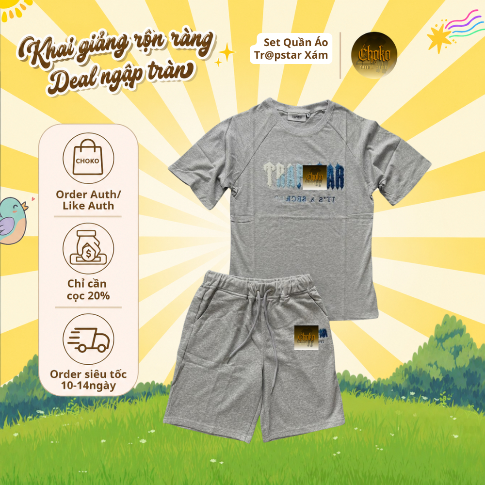 Set Quần Áo Trapstar Xám Choko Order