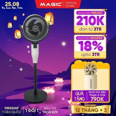 Quạt tuần hoàn không khí Magic A-256, Công suất 40W, Xoay 4D đảo chiều, 3 chế độ gió , Bảo hành 12TH