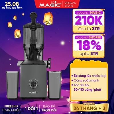 Máy Ép Chậm MAGIC Eco AC-147, ép chậm miệng rộng 108mm, công nghệ ép lạnh, 200W, bảo hành 24 tháng