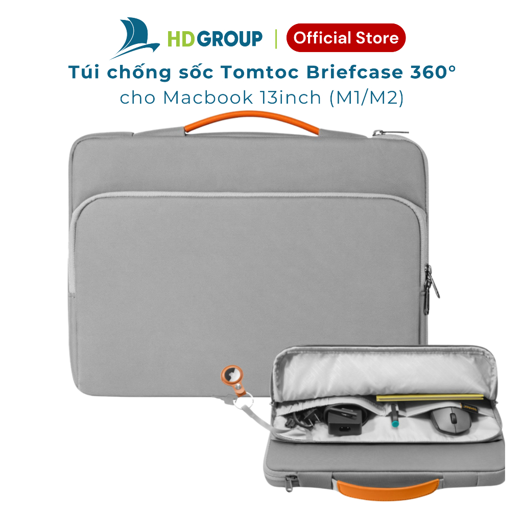 Túi chống sốc Tomtoc Briefcase cho MacBook chính hãng, chống sốc 360°, mỏng nhẹ, tiện dụng