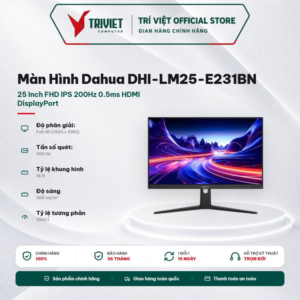 Màn Hình Dahua DHI-LM25-E231BN 25 Inch FHD IPS 200Hz 0.5ms HDMI DisplayPort Gaming