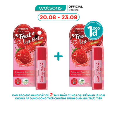 Son Dưỡng Môi Watsons Fruity Strawberry SPF10 3.5g