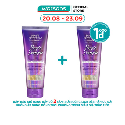 Dầu Gội Hair System By Watsons Tím Giữ Màu Tóc Nhuộm 250ml