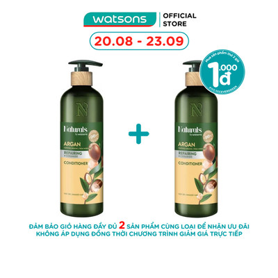 Dầu Xả Naturals By Watsons Repairing Phục Hồi Tóc Hư Tổn Chiết Xuất Dầu Argan 490ml