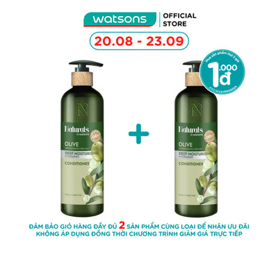 Dầu Xả Naturals By Watsons Deep Moisturishing Dưỡng Ẩm Sâu Chiết Xuất Olive 490ml