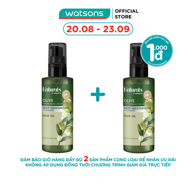 Dầu Dưỡng Tóc Naturals By Watsons Deep Moisturishing Dưỡng Ẩm Sâu Chiết Xuất Olive 100ml