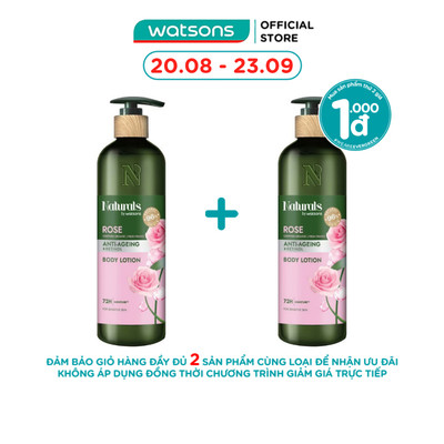 Sữa Dưỡng Thể Naturals By Watsons Anti-ageing Chống Lão Hoá Da Chiết Xuất Hoa Hồng 490ml