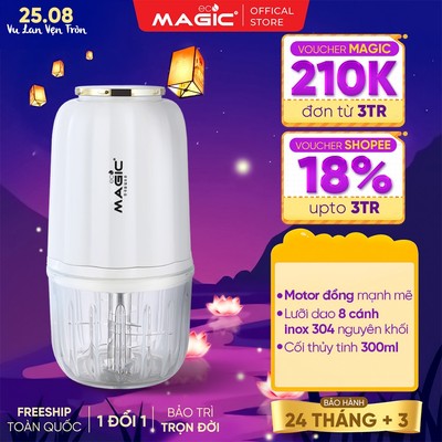 Máy Xay Thực Phẩm Đa Năng 0.3L Magic Eco AC-18 Cối Thủy Tinh, 8 Cánh Inox 304 Không Ghỉ