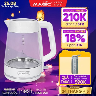 Bình đun siêu tốc Magic Eco AC-41, thủy tinh, 1.7L, bảo hành 24 tháng