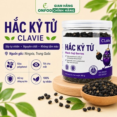 Hắc kỷ tử Clavie chính hãng 100% ONFOD 80g ,nguyên chât sấy khô tự nhiên không tẩm màu,pha trà đẹp da dưỡng nhan healthy
