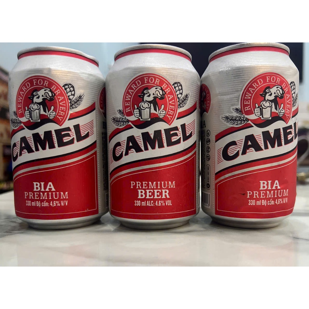 Thùng 24 lon Bia CAMEL Premium (lùn đỏ) 330ml ( HSD Tháng 5/2027)